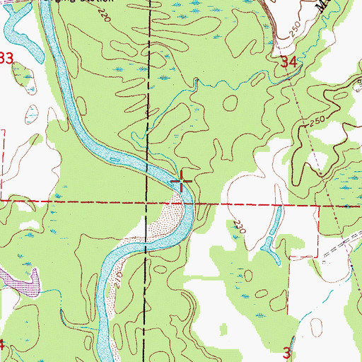 Topographic Map of Masons Creek, MS