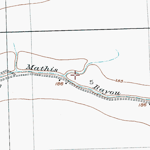 Topographic Map of Mathis Bayou, MS