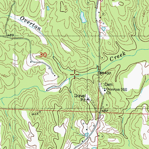 Topographic Map of Mathis Creek, MS