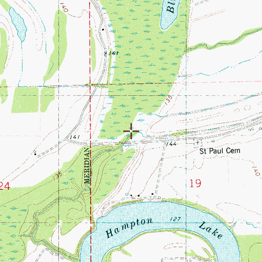 Topographic Map of Matthews Bayou, MS