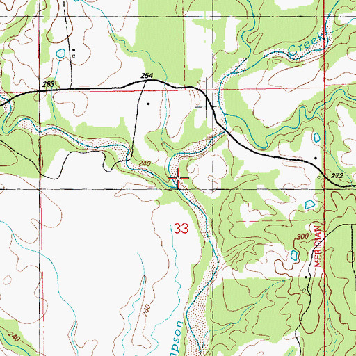 Topographic Map of Matthews Creek, MS