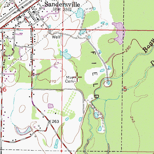 Topographic Map of May Cemetery, MS