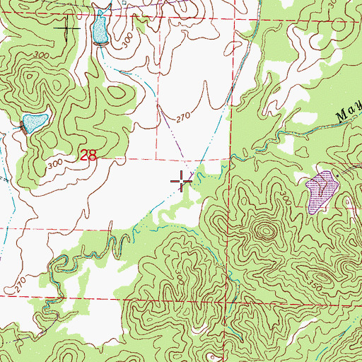 Topographic Map of May Creek, MS