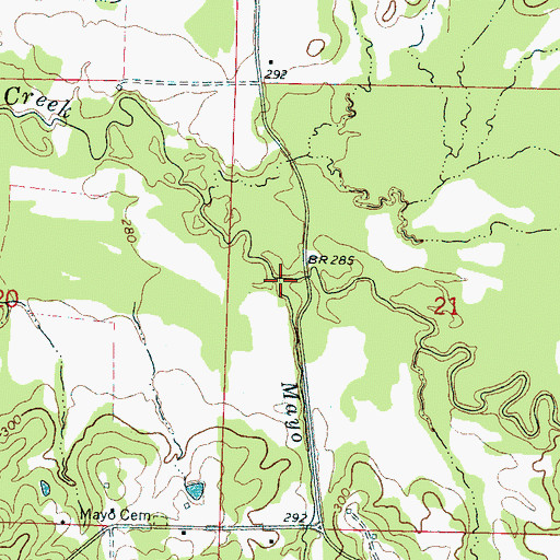 Topographic Map of Mayo Branch, MS