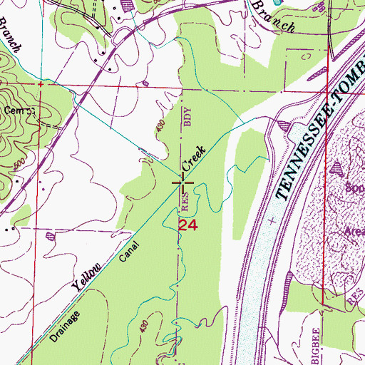 Topographic Map of Mayo Branch, MS