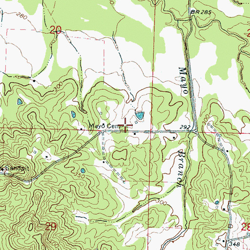 Topographic Map of Mayo Cemetery, MS