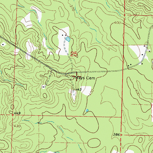 Topographic Map of Mays Cemetery, MS