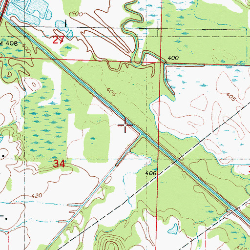 Topographic Map of Mays Creek, MS