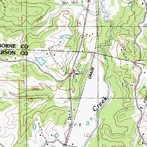Topographic Map of McCaa Cemetery, MS