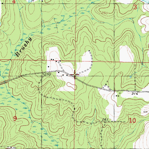 Topographic Map of McCann School, MS