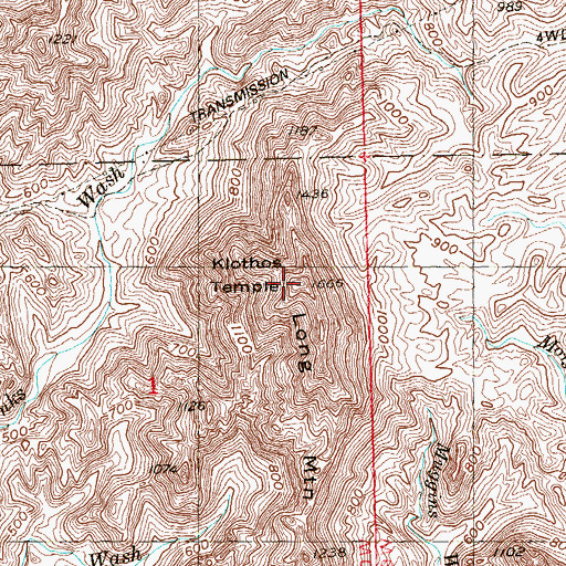 Topographic Map of Klothos Temple, AZ