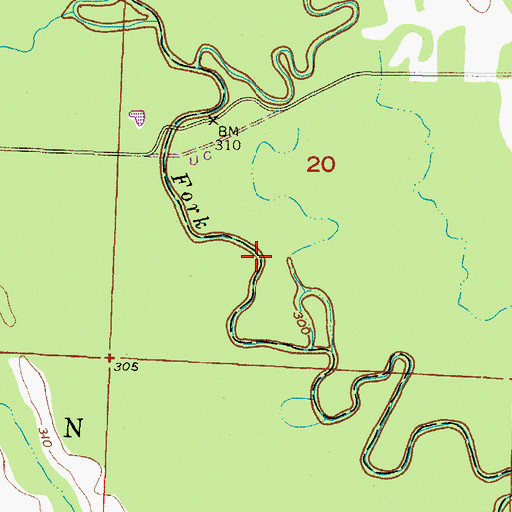 Topographic Map of Boring Crossing, AR