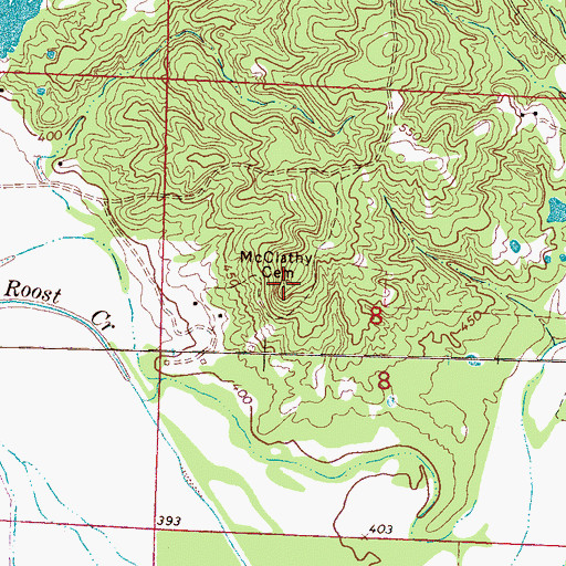 Topographic Map of McClathy Cemetery, MS