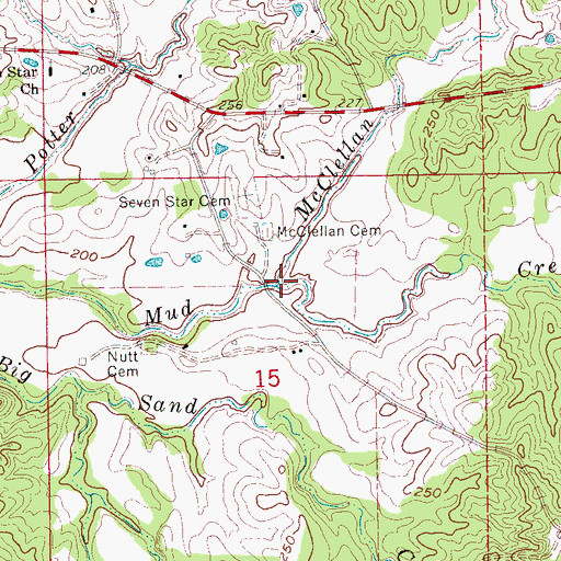 Topographic Map of McClellan Creek, MS