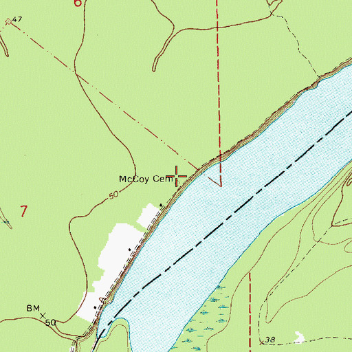 Topographic Map of McCoy Cemetery, MS