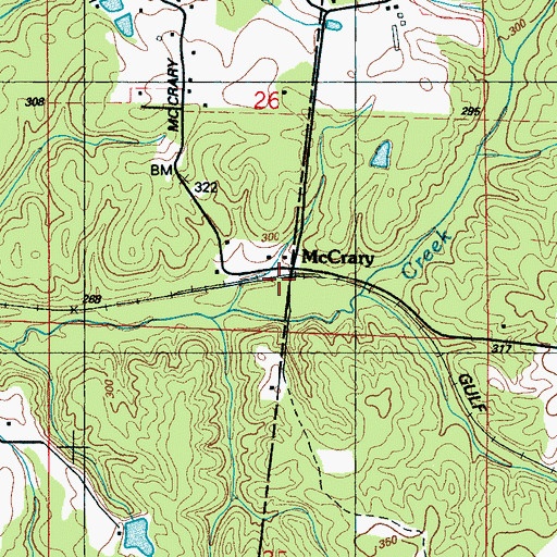 Topographic Map of McCrary, MS