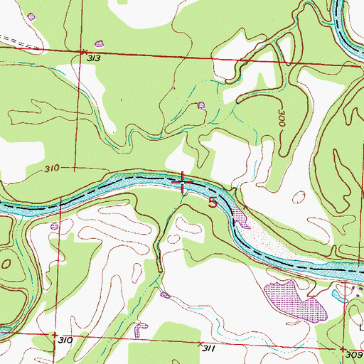 Topographic Map of Sorghum Patch Ford, AR