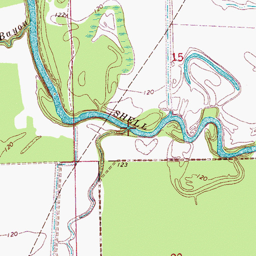 Topographic Map of McCuteheon Bayou, MS