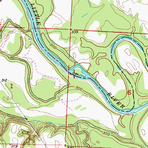 Topographic Map of Parker Crossing, AR
