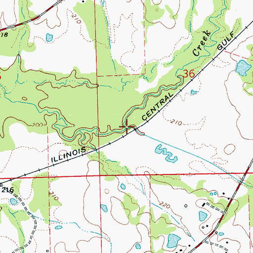 Topographic Map of McDonald Creek, MS
