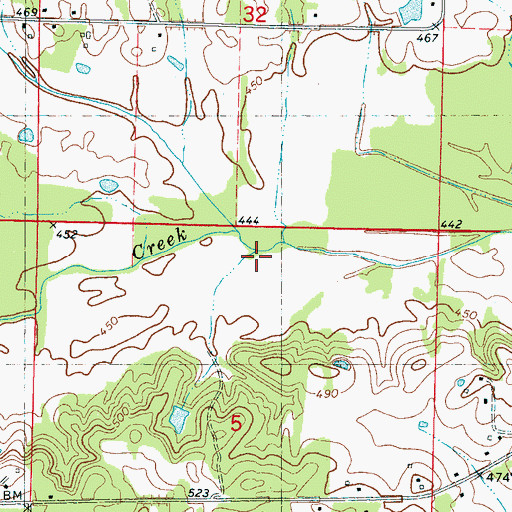 Topographic Map of McDougal Creek, MS