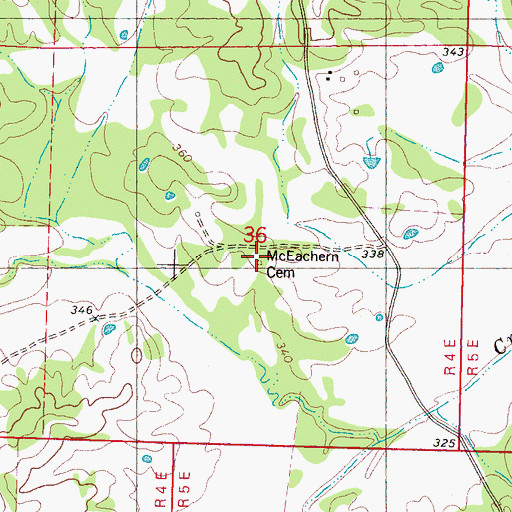 Topographic Map of McEachern Cemetery, MS