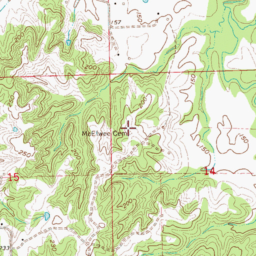 Topographic Map of McElwee Cemetery, MS