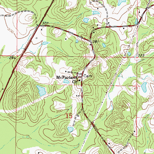 Topographic Map of McFarland Church, MS