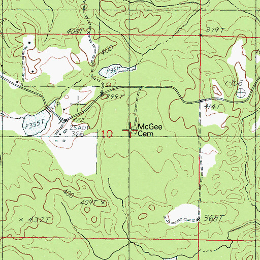 Topographic Map of McGee Cemetery, MS