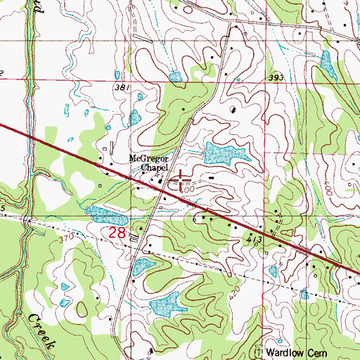 Topographic Map of McGregor Chapel, MS