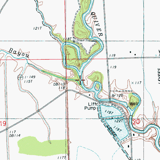 Topographic Map of McGregory Creek, MS