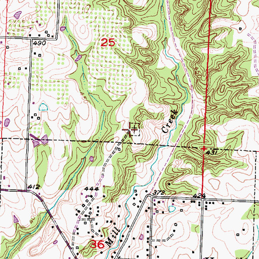Topographic Map of Sunset Acres Cemetery, AR