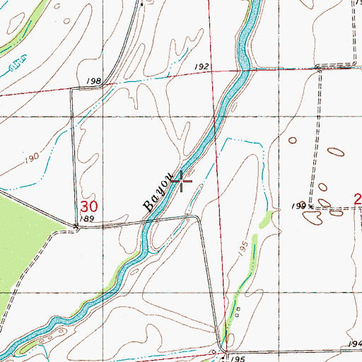 Topographic Map of McKinney Bayou, MS
