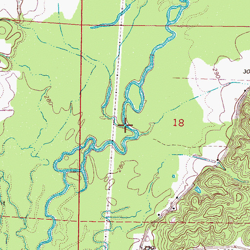 Topographic Map of McKinney Branch, MS