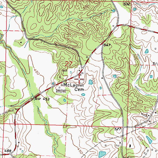 Topographic Map of McLaurin Cemetery, MS