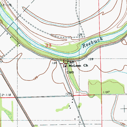 Topographic Map of McLean Church, MS