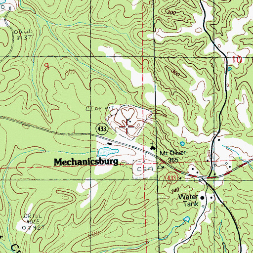 Topographic Map of McLeod Cemetery, MS