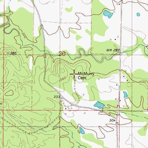 Topographic Map of McMurry Cemetery, MS
