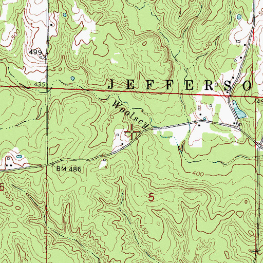 Topographic Map of Woolsey School (historical), AR
