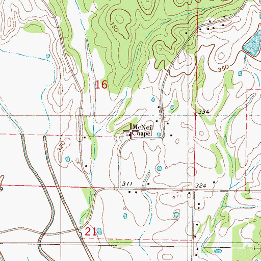 Topographic Map of McNeil Chapel, MS