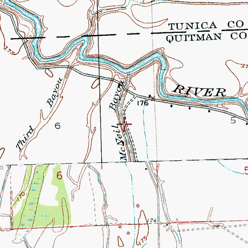 Topographic Map of McNeil Church, MS