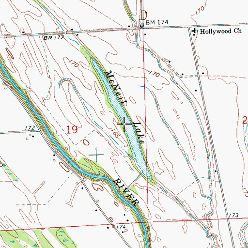 Topographic Map of McNeil Lake, MS