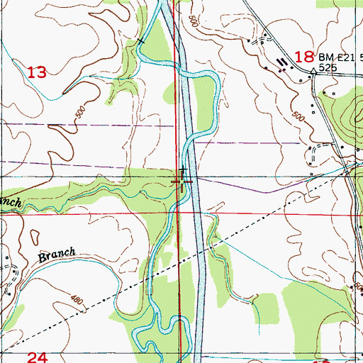 Topographic Map of McNutt Branch, MS