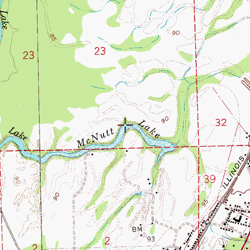 Topographic Map of McNutt Lake, MS