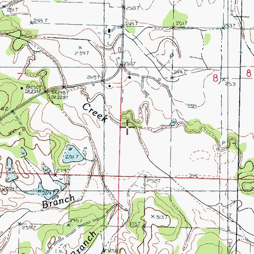 Topographic Map of McPhail Branch, MS