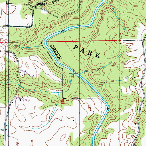 Topographic Map of McRoe Branch, MS