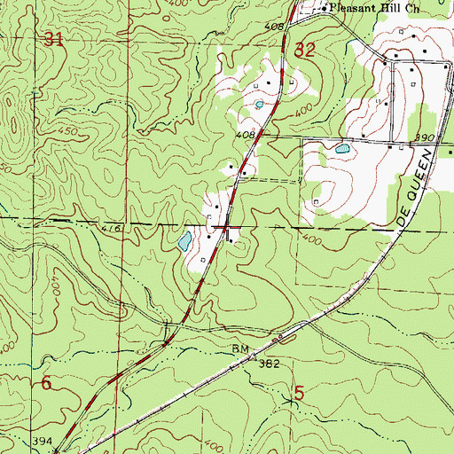 Topographic Map of Pleasant Hill School (historical), AR