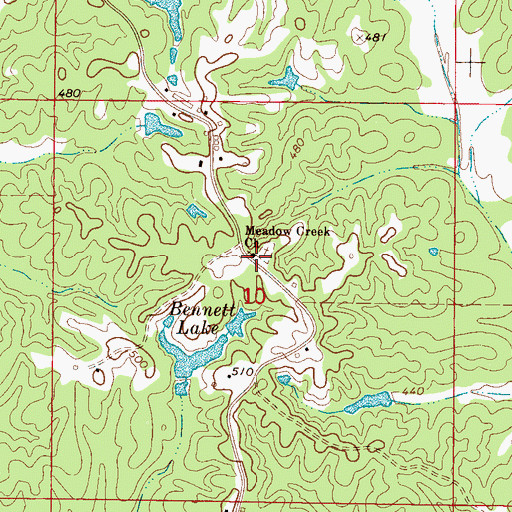 Topographic Map of Meadow Creek Church, MS