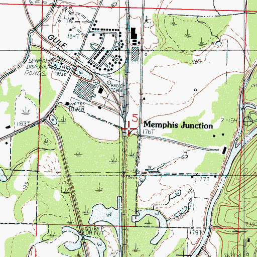 Topographic Map of Memphis Junction, MS