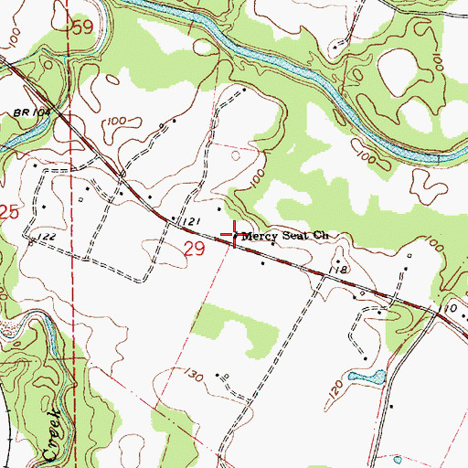 Topographic Map of Mercy Seat Baptist Church, MS